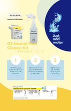 Load image into Gallery viewer, STEARNS Floor Cleaner Bottle & 10 Refills Packets Non-Toxic and Eco-friendly Add 1 Refill with 4 Gallons of Water for Damp Mopping.