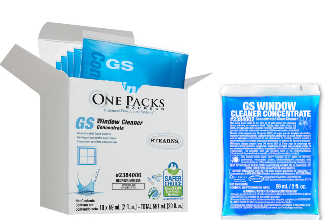 STEARNS Glass & Window Cleaner Refills Packets Non-Toxic and Eco-friendly